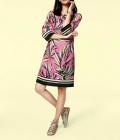 Designer-Druckkleid pink-bunt