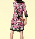 Designer-Druckkleid pink-bunt