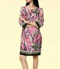Designer-Druckkleid pink-bunt