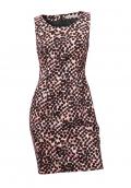 Designer-Druckkleid rosa-schwarz