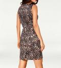 Designer-Druckkleid rosa-schwarz