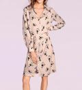 Designer-Druckkleid rosé-bunt