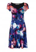 Designer-Druckkleid royalblau-bunt