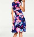 Designer-Druckkleid royalblau-bunt