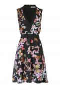 Designer-Druckkleid schwarz-bunt