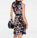 Designer-Druckkleid schwarz-bunt