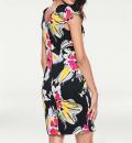 Designer-Druckkleid schwarz-bunt