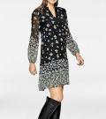 Designer-Druckkleid schwarz-bunt