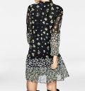 Designer-Druckkleid schwarz-bunt