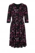 Designer-Druckkleid schwarz-magenta