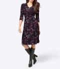 Designer-Druckkleid schwarz-magenta