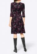 Designer-Druckkleid schwarz-magenta
