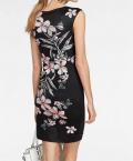 Designer-Druckkleid schwarz-rosa