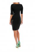 Designer-Druckkleid schwarz-royalblau