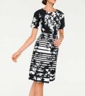 Designer-Druckkleid schwarz-weiß