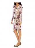 Designer-Druckkleid taupe-bunt