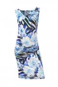 Designer-Druckkleid türkis-bunt