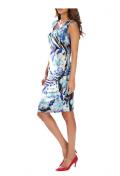 Designer-Druckkleid türkis-bunt