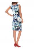Designer-Druckkleid türkis-bunt