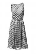 Designer-Druckkleid weiß-schwarz