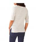 Designer-Druckpullover ecru-bunt