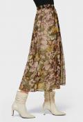 Designer-Druckrock camel-oliv-bedruckt