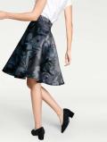 Designer-Druckrock schwarz-petrol
