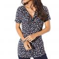 Designer-Druckshirt dunkelblau-bunt