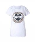 Designer-Druckshirt mit Pailletten weiß-bedruckt