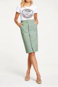 Designer-Druckshirt mit Pailletten weiß-bedruckt