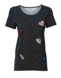 Designer-Druckshirt mit Patches schwarz