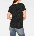 Designer-Druckshirt mit Patches schwarz