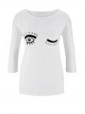 Designer-Druckshirt mit Strass weiß