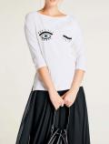Designer-Druckshirt mit Strass weiß