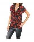 Designer-Druckshirt rot-schwarz