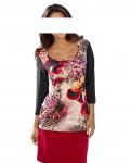 Designer-Druckshirt schwarz-bunt