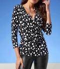 Designer-Druckshirt schwarz-weiß