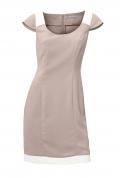 Designer-Etuikleid beige-offwhite
