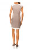 Designer-Etuikleid beige-offwhite