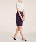 Designer-Etuikleid lila-ecru