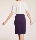 Designer-Etuikleid lila-ecru