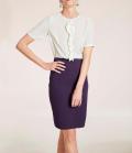 Designer-Etuikleid lila-ecru