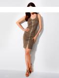 Designer-Etuikleid taupe