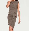 Designer-Etuikleid taupe