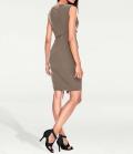 Designer-Etuikleid taupe