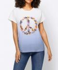 Designer-Farbverlauf-Shirt mit Print eisblau