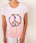 Designer-Farbverlauf-Shirt mit Print rosenquarz