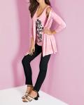 Designer-Feinstrick-Twinset rosa