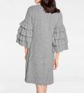 Designer-Feinstrickkleid grau-melange
