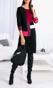 Designer-Feinstrickkleid schwarz-rot